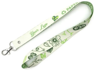 Waterproof eco-friendly paper lanyard with carabiner and sublimation print. AMGS Group