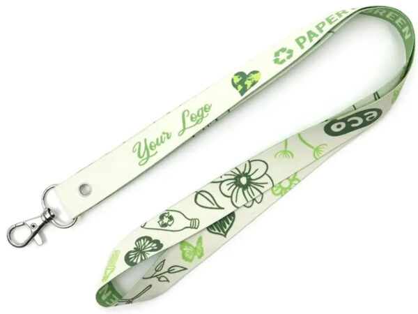 Waterproof eco-friendly paper lanyard with carabiner and sublimation print. AMGS Group