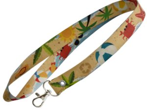Żółta smycz z papieru wodoodpornego (washpaper). Nadruk technologią sublimacji. Dostępna w AMGS Group