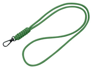 Długa smycz pleciona paracord w kolorze zielonym,