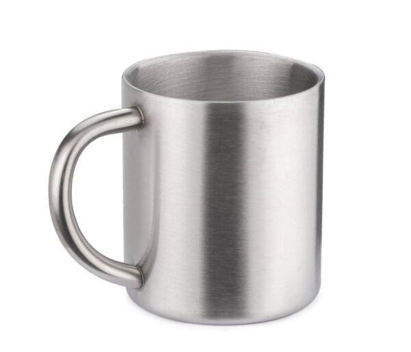 Mug SALO 210 ml en acier inoxydable avec anse et double paroi – objet publicitaire personnalisable avec logo.