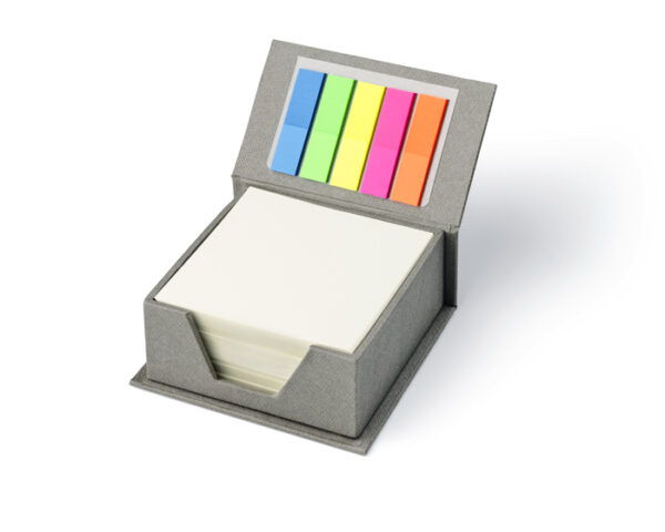 Bloc-notes BLOC avec Logo. Bloc-notes cube BLOC gris avec 300 feuilles et option d’impression de logo.