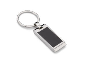 Porte-clés KAMEL en métal argenté avec surface de gravure – cadeau d’affaires raffiné.