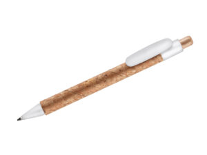 Stylo bille KORTE avec logo avec corps en liège, cadeau d’affaires écologique avec logo gravé.
