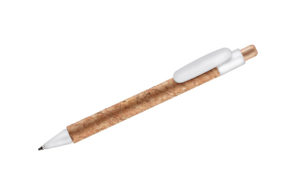 Stylo bille KORTE avec logo avec corps en liège, cadeau d’affaires écologique avec logo gravé.