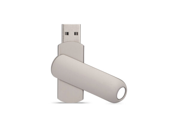 Clé USB 64GB publicitaire en métal argenté personnalisée avec logo,